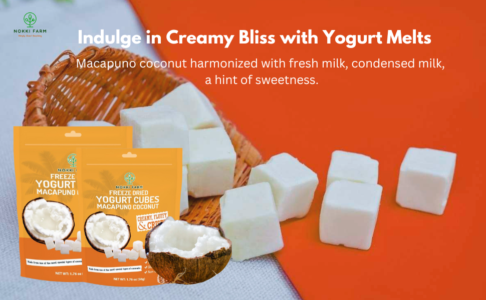 Freeze Dried Yogurt Cubes - Macapuno Coconut - Pack of 12