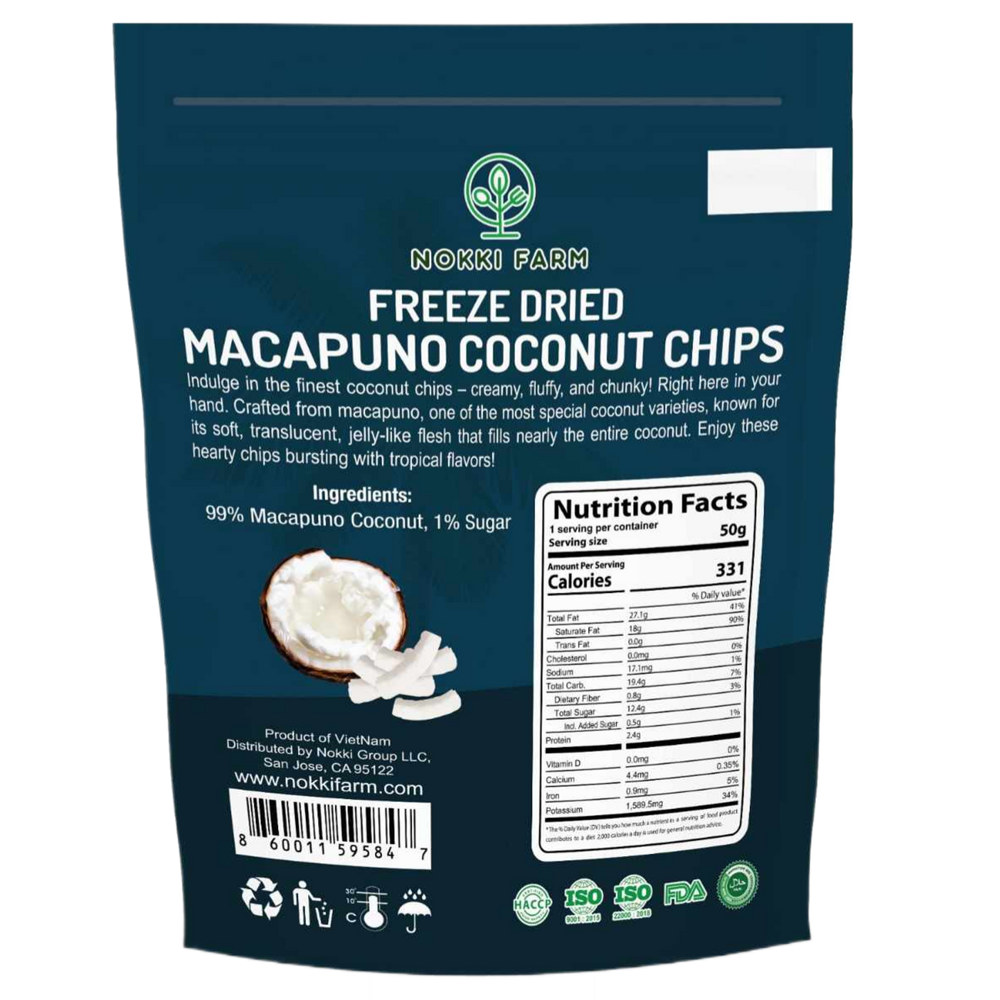 Freeze Dried Macapuno Coconut Chips - Pack of 3